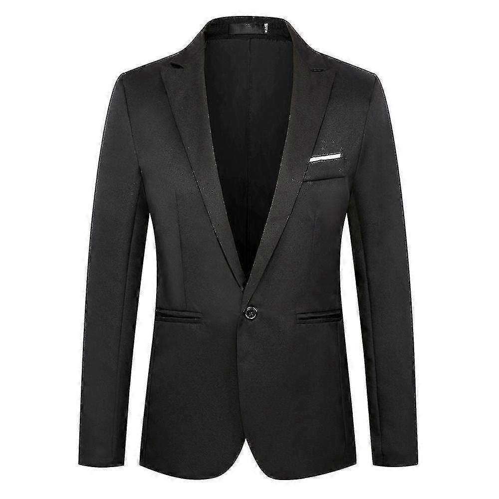 Herren Formal One Button Blazer Business Suit Jacke