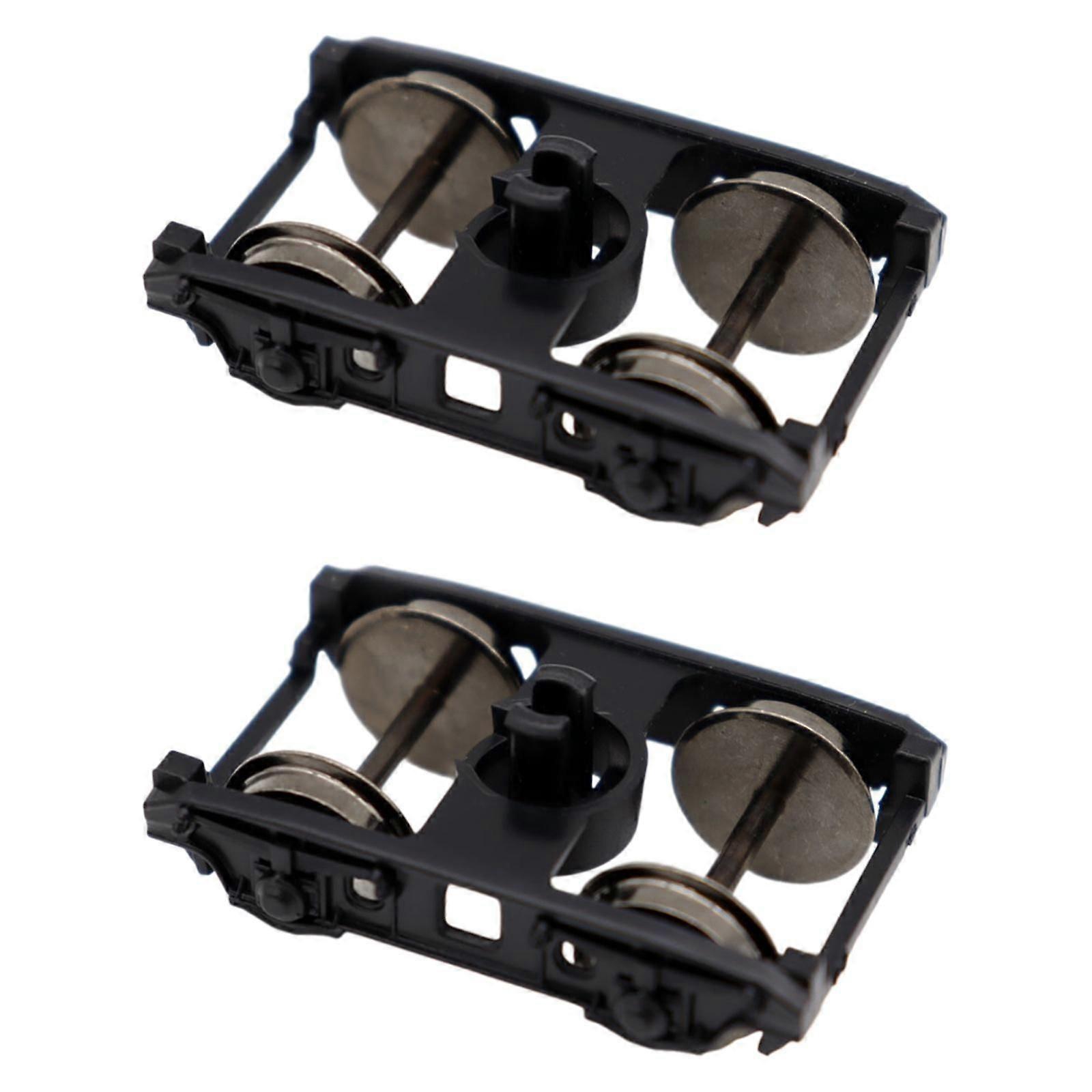 2 Stück 1:87 Modelleisenbahn Drehgestelle DIY robuste Diorama Metallräder für Modelleisenbahn