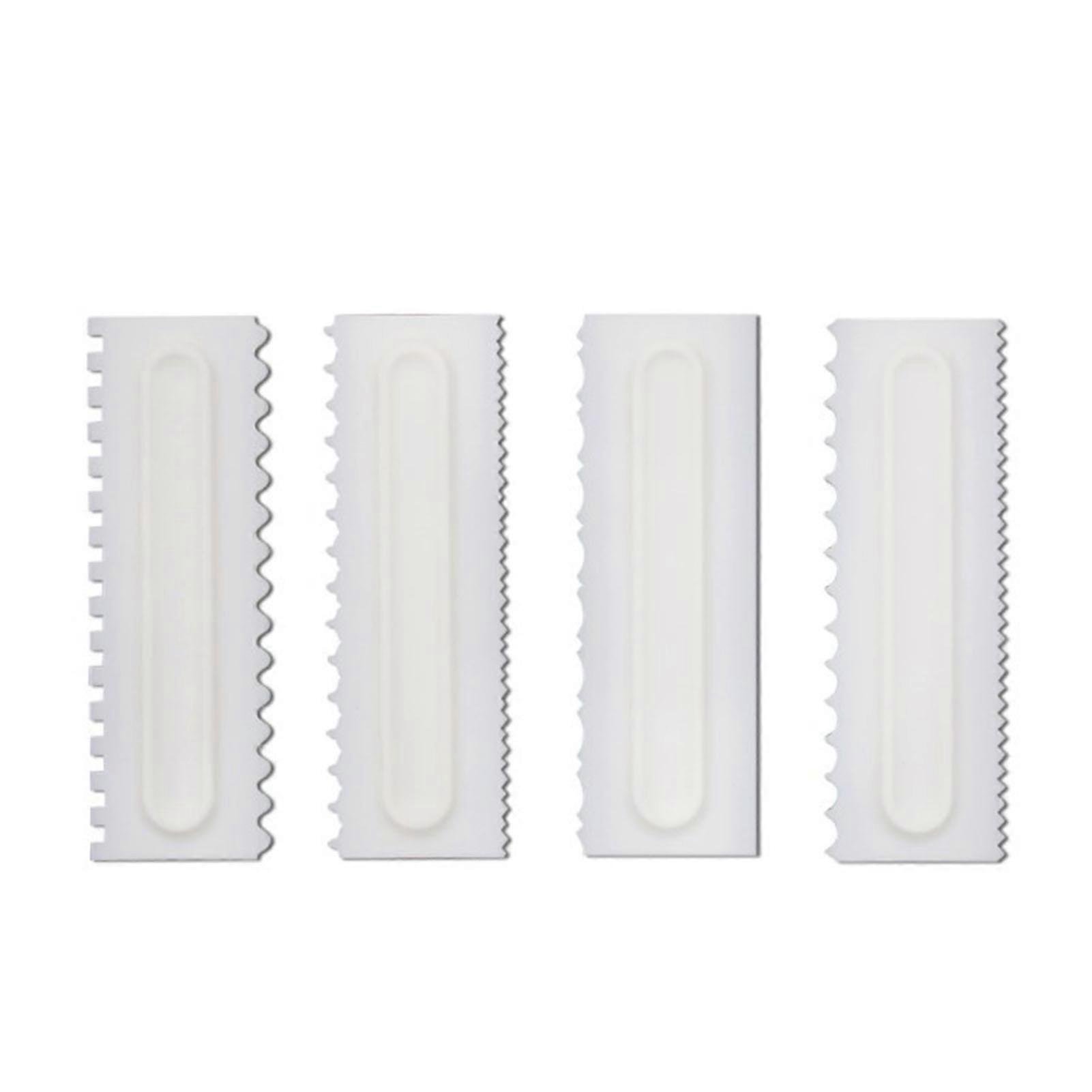 4Pcs Cake Cream Scraper Decorating Comb Environmental Friendly 4 Shape Safe Cake Smoother