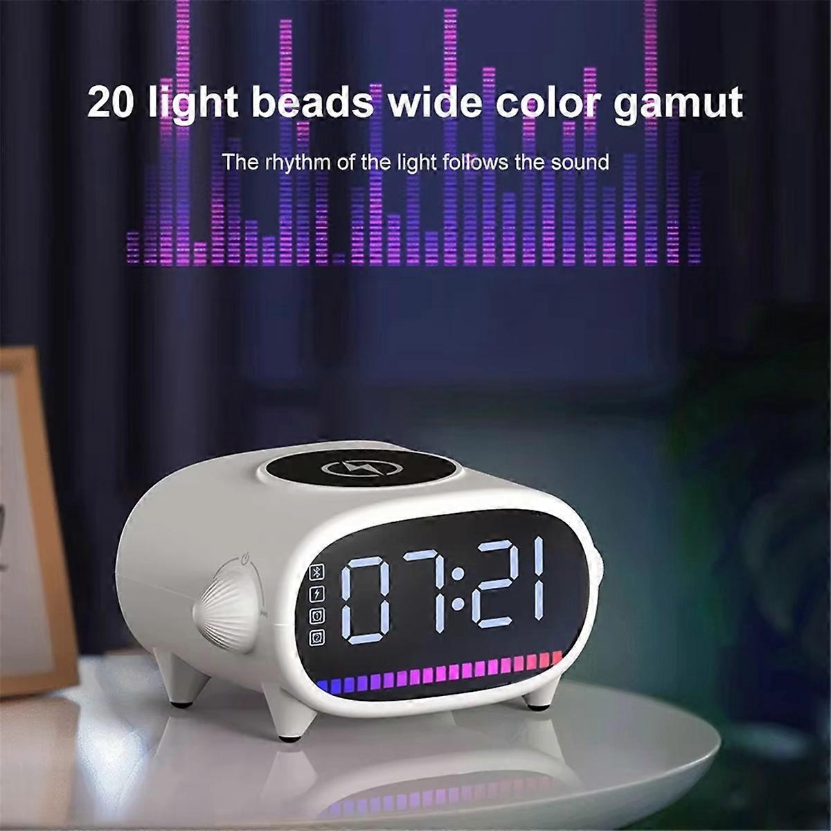 Multifunctional Bluetooth Speaker with Wireless Fast Charging Alarm Clock Pickup Lamp Support USB Dr