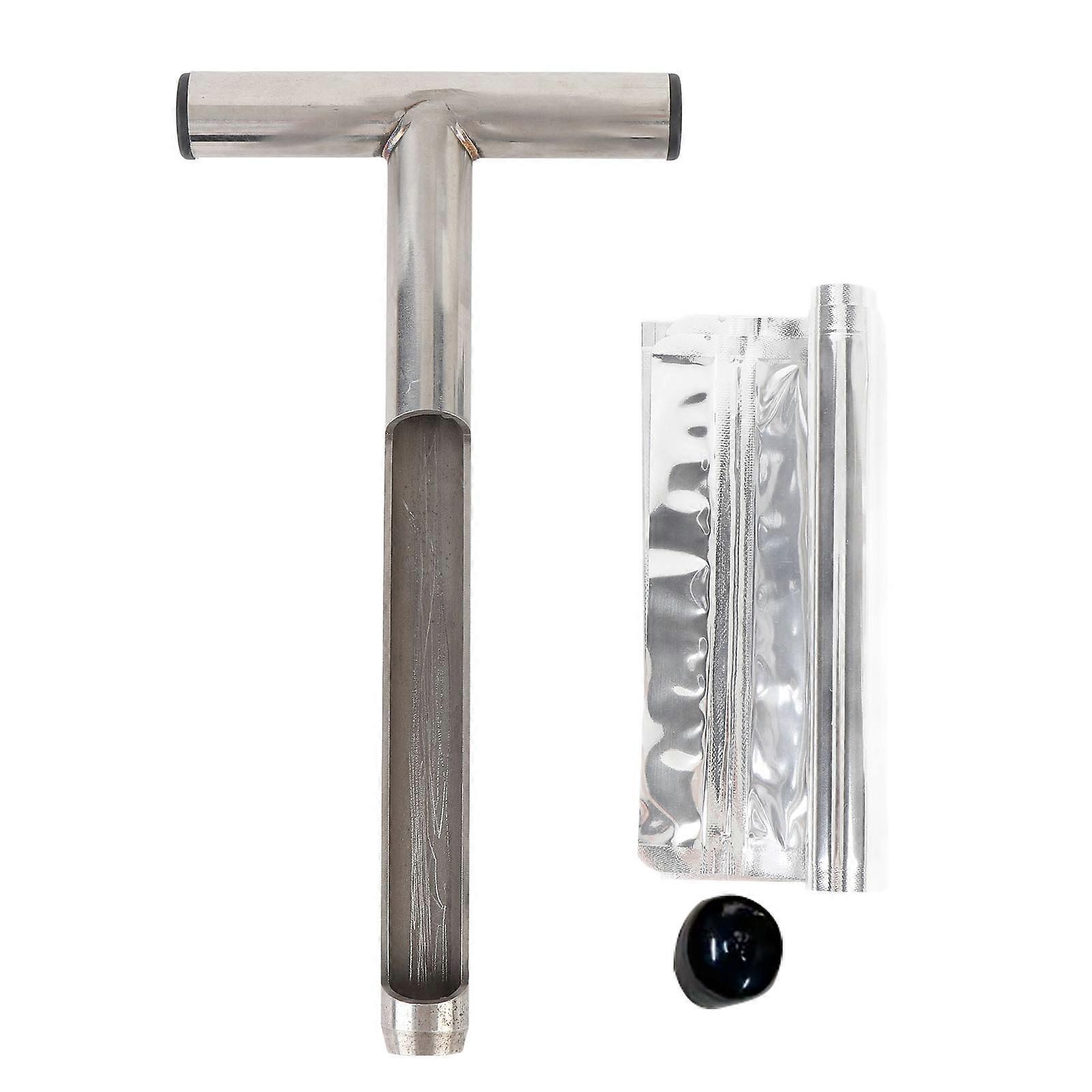 Soil Sampler Probe with T Handle Stainless Steel Soil Probe Rod Soil Test Set with 2 Sample Bags for Plant Care Garden Farm