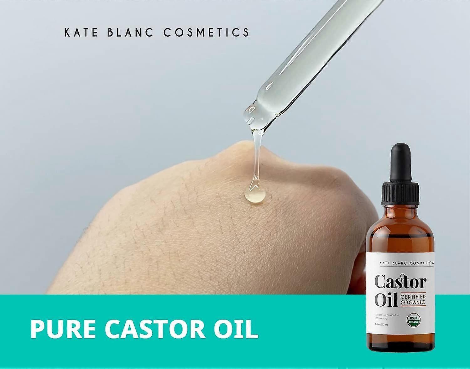 Castor Oil Organic (120ML), 100% Pure, Cold Pressed, Hexane Free. Nourishing Serum for Hair, Eyelashes, Eyebrows. Skin Moisturizer