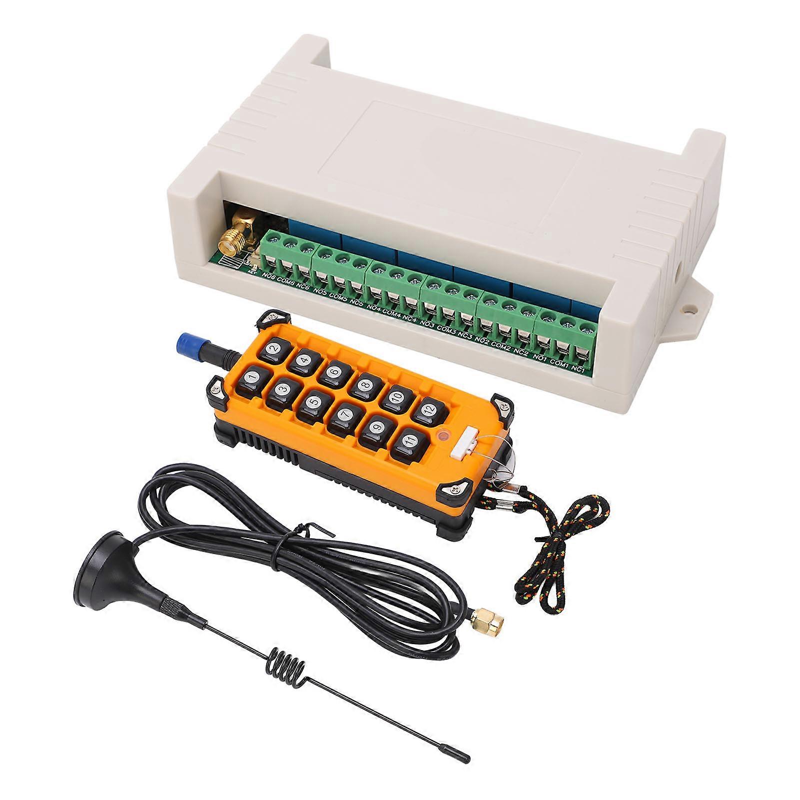 12-Tasten-433M-Fernbedienungs-Encoder mit Antenne 12-Kanal-Wireless-Controller-Relais-Kit DC24V