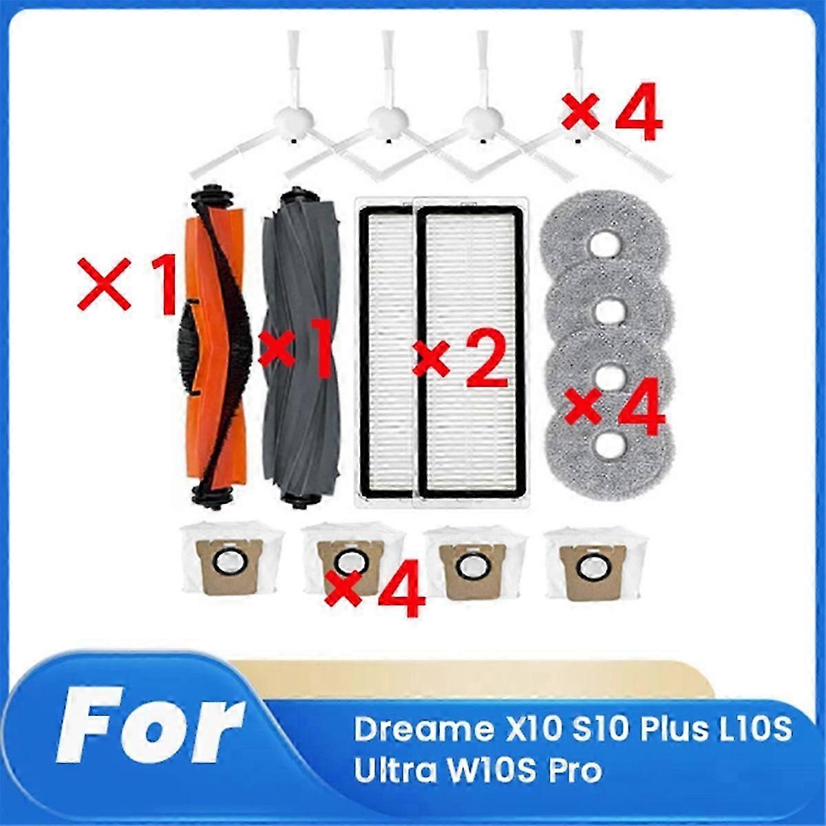 16 Pcs for X10 S10 Plus L10S Ultra W10S Pro Vacuum Cleaner Accessories Kit Main Side Brush Filter Mop