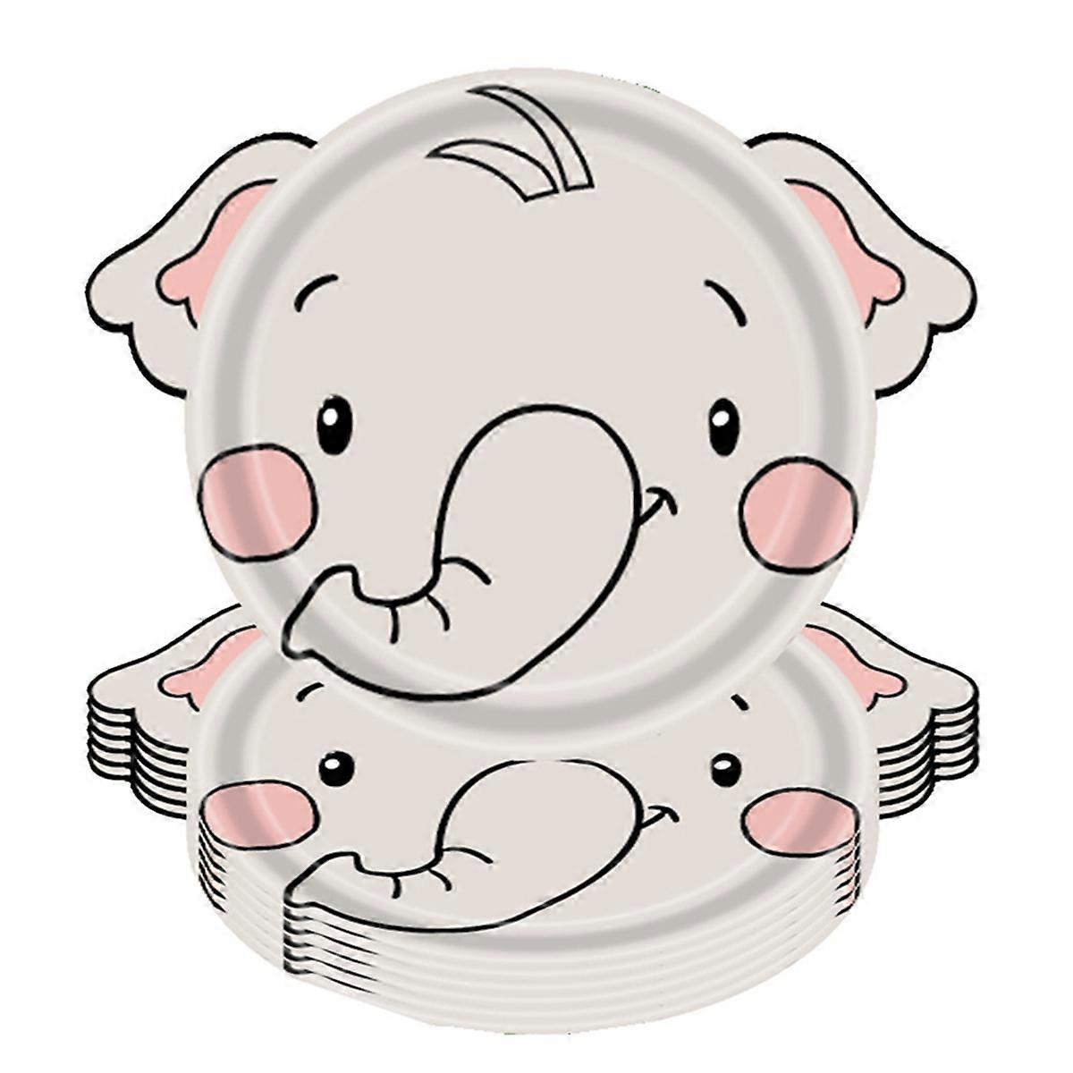 Jungle Animal Theme Paper Plate Disposable Plate Cutlery Set Elephant