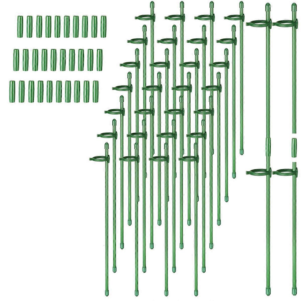 60 Pcs Adjustable Plant Support Stakes with Plant Clips