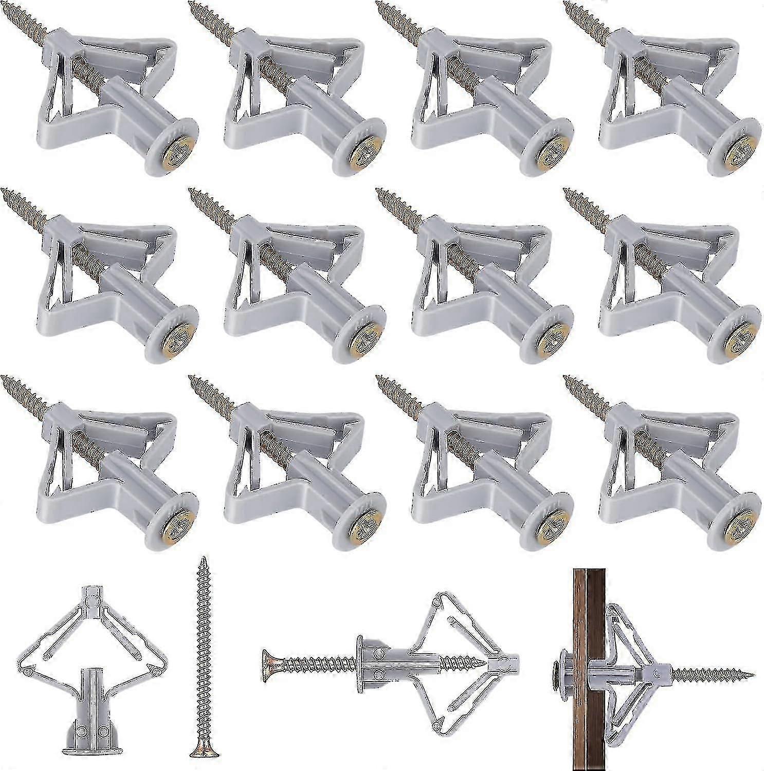 100 قطعة من اللوح الجصي ، سدادات الحائط ، مثبتات اللوح الجصي ، مسامير الحوائط الجافة ومقابس الحائط مجموعة مرساة أنبوب التمدد المضاد للدوران - q41-Yvan