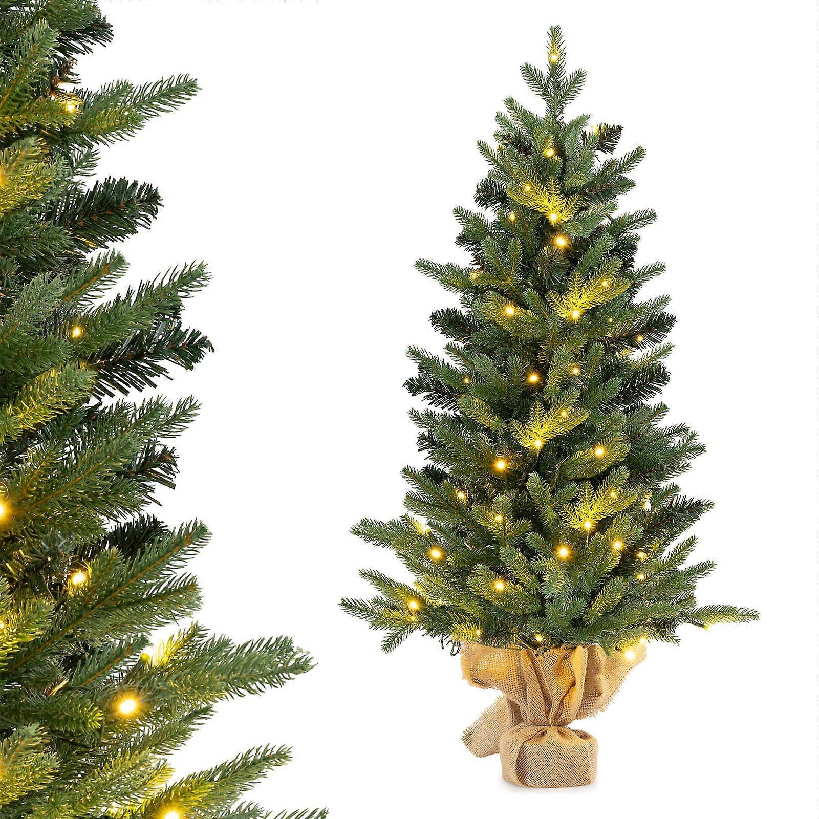1 Mini Artificial Christmas Tree Pre-Lit for Table Decoration 3ft Size