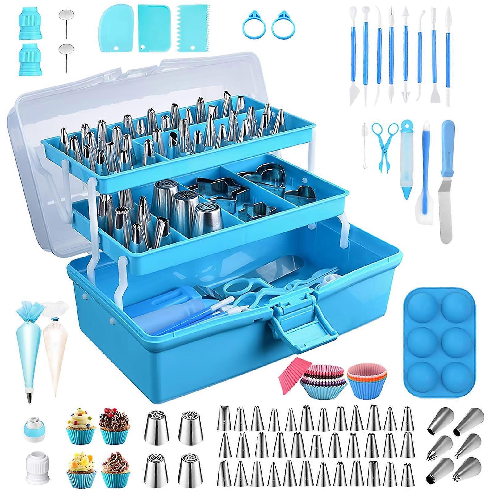 236 Pcs Cake Decorating Kit with Piping Bags, Tips, and Fondant Tools for Baking and Cake Design