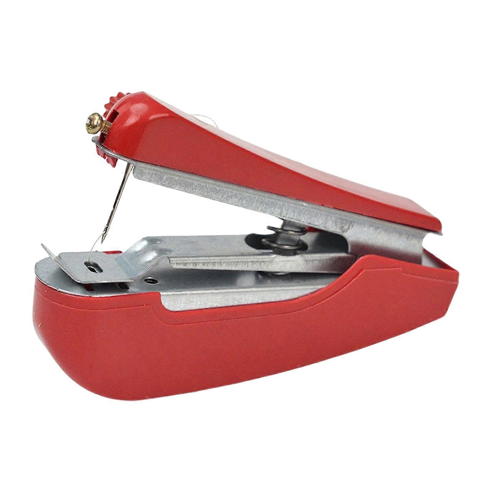 Handheld Sewing Machine Portable Sewing Machine Quick Sewing Manual Sewing Machine Handy Needlework Tool for Clothes  Red