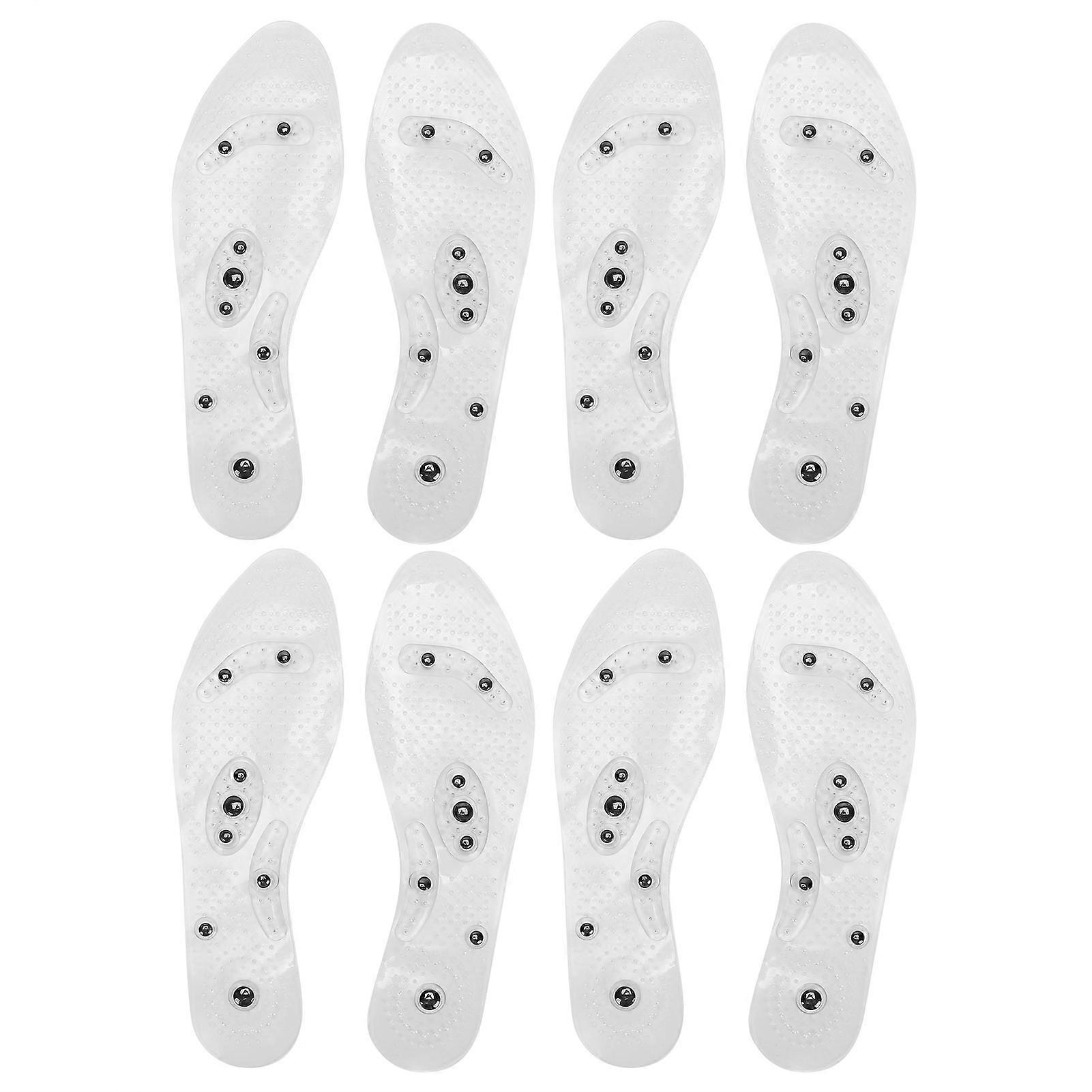 4 Pairs Comfortable Insoles Breathable Shock Absorbing Washable Reusable Shoe Insoles (White)