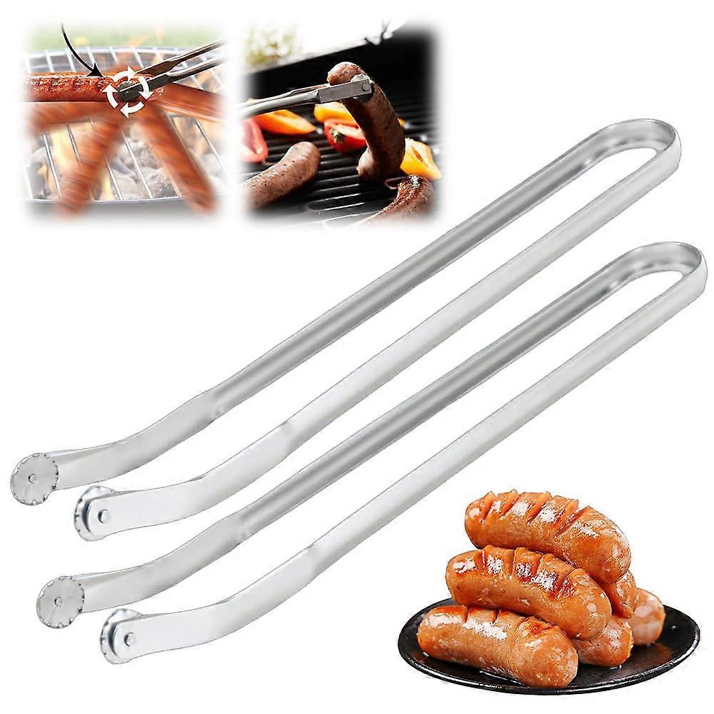2 pairs long handle tongs for cooking and baking