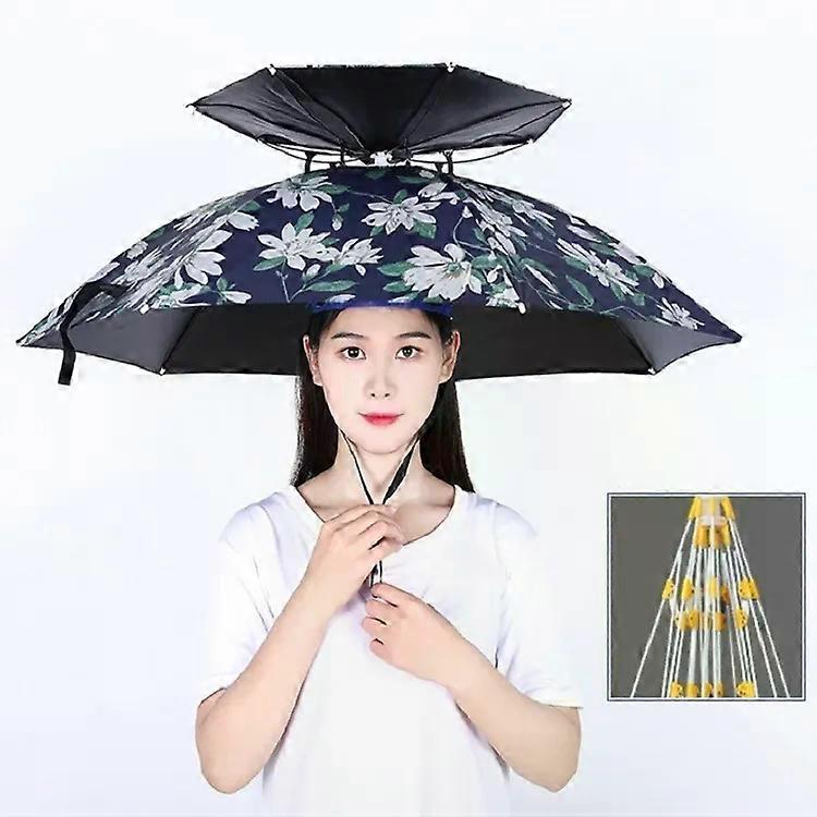 Double-Layer Fishing Umbrella Hat-Ultralight,Sunscreen & Rainproof