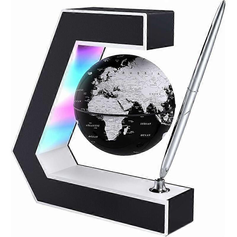 High-Tech Portable Floating Globe With Integrated Led Lights, Magnetic Levitation Desk Decoration For Office And Home, High-Tech Gadget Incorporating