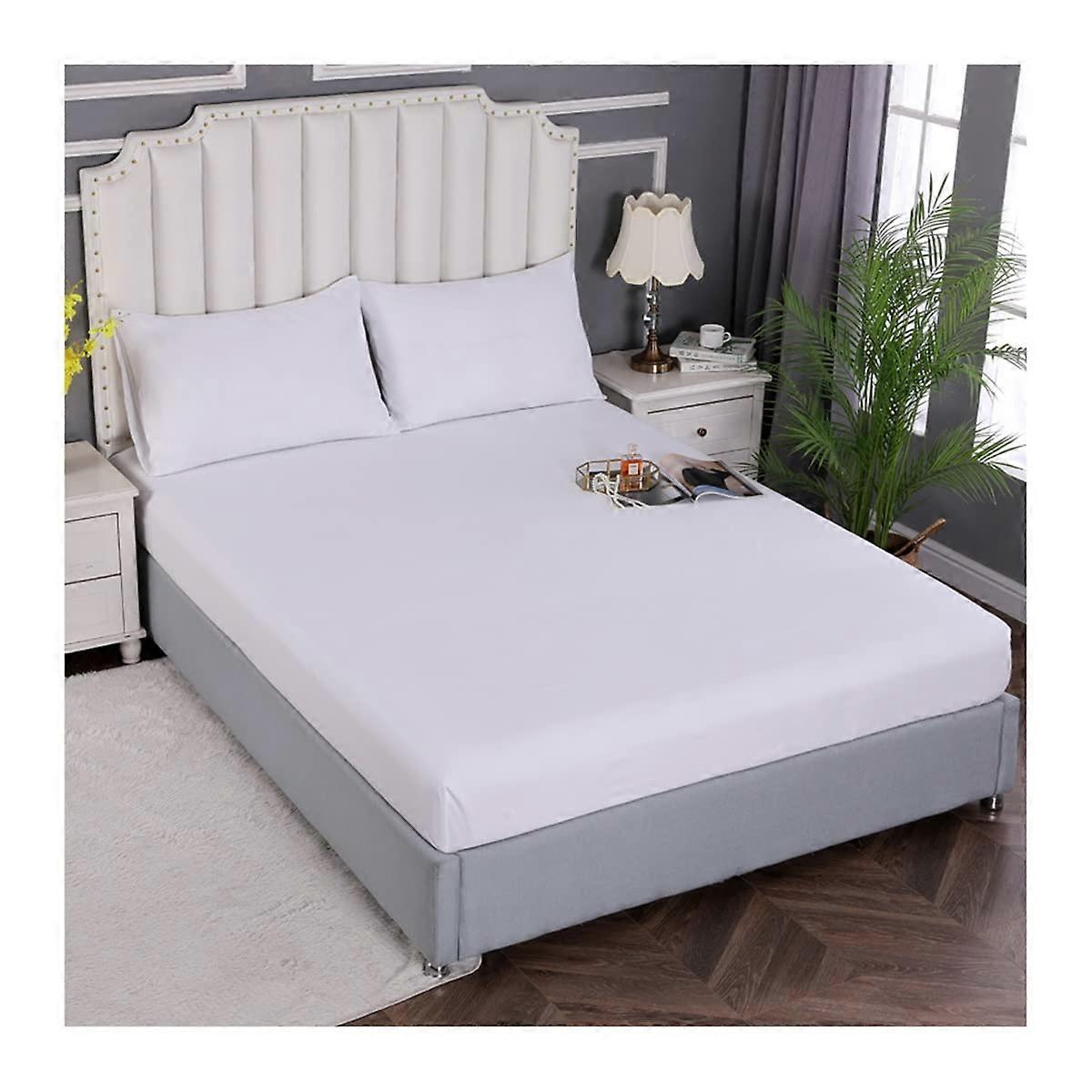 Breathable Cooling Luxury Fitted Bed Sheets Comfort Protectors Adjustable Washable Wrinkle Bottom 180x200+30cm