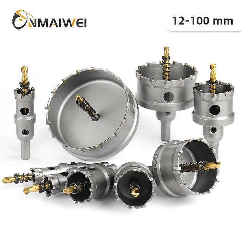 TCT Hole Saw Drill Bit Set 12-100mm Carbonized Tungsten For Stainless Steel Metal Alloy Drilling