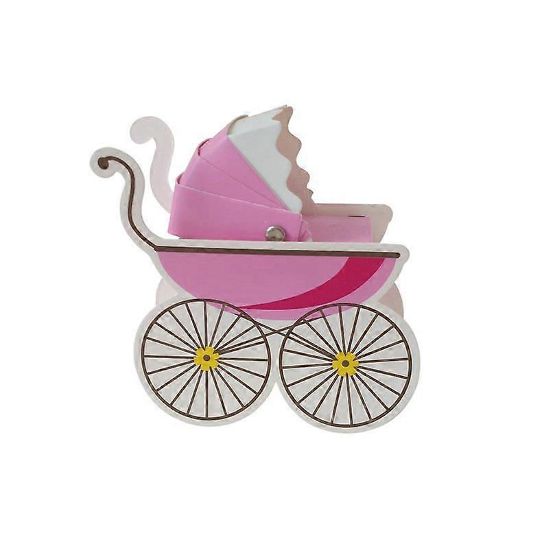 50pcs Stereo Pram Boxes - Pink, Cardboard Gift Boxes, Empty Gift
