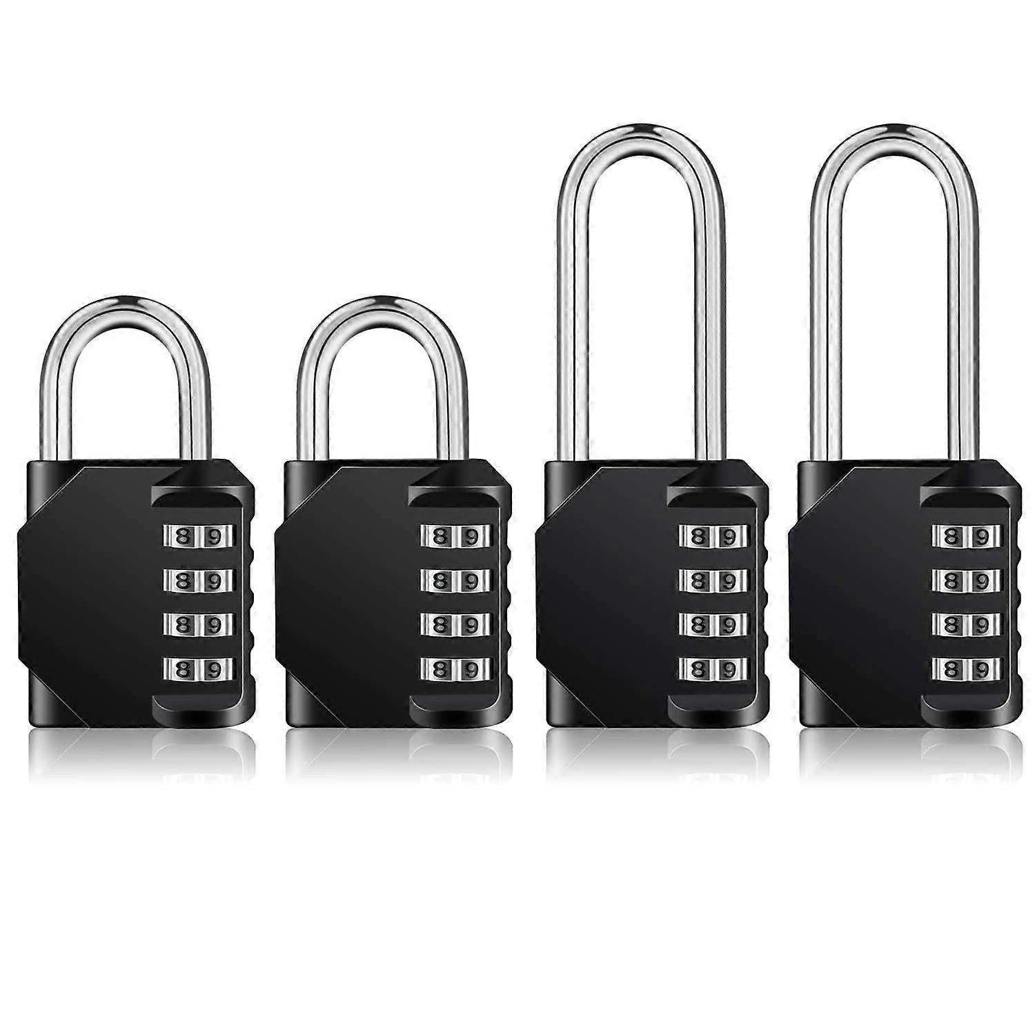 Combination Lock Outdoor, 4 Digit Resettable Weatherproof Combination Padlock for Gym, School, Gates, Doors, Hasps Storage