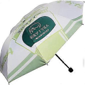 UV Sun Umbrella Compact Folding Travel Umbrella, with Black Anti-UV Coating,B Style