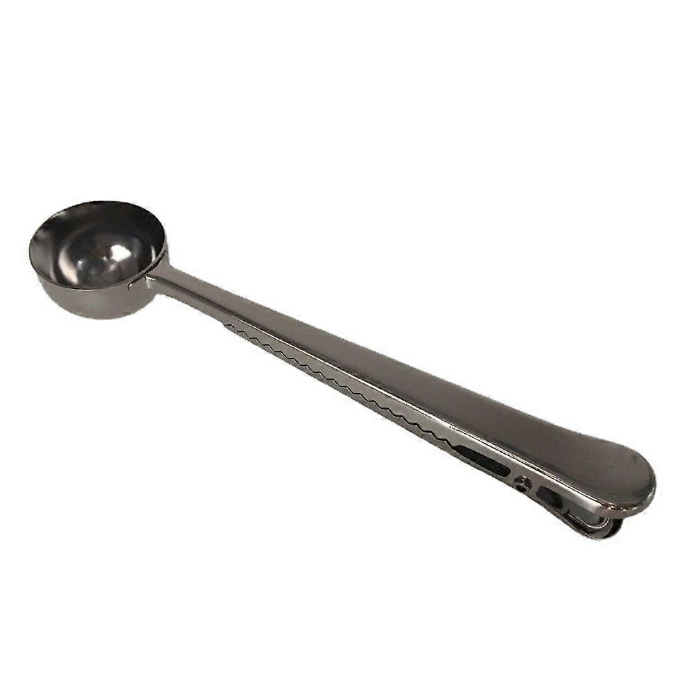 مغرفة قياس القهوة المصنوعة من الفولاذ المقاوم للصدأ ، مع ملعقة مشبك ختم الكيس لدقيق الشوفان بالشاي المجفف بالحليب ، للبن المطحون والفاصوليا-D