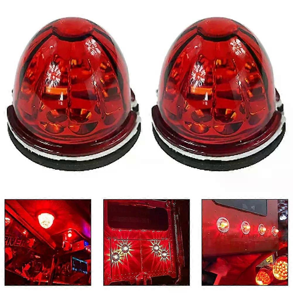 Twin Pack Of Watermelon Style Marker Lights Featuring Robust Construction And Bright LEDs Compatible With Most Vehicles