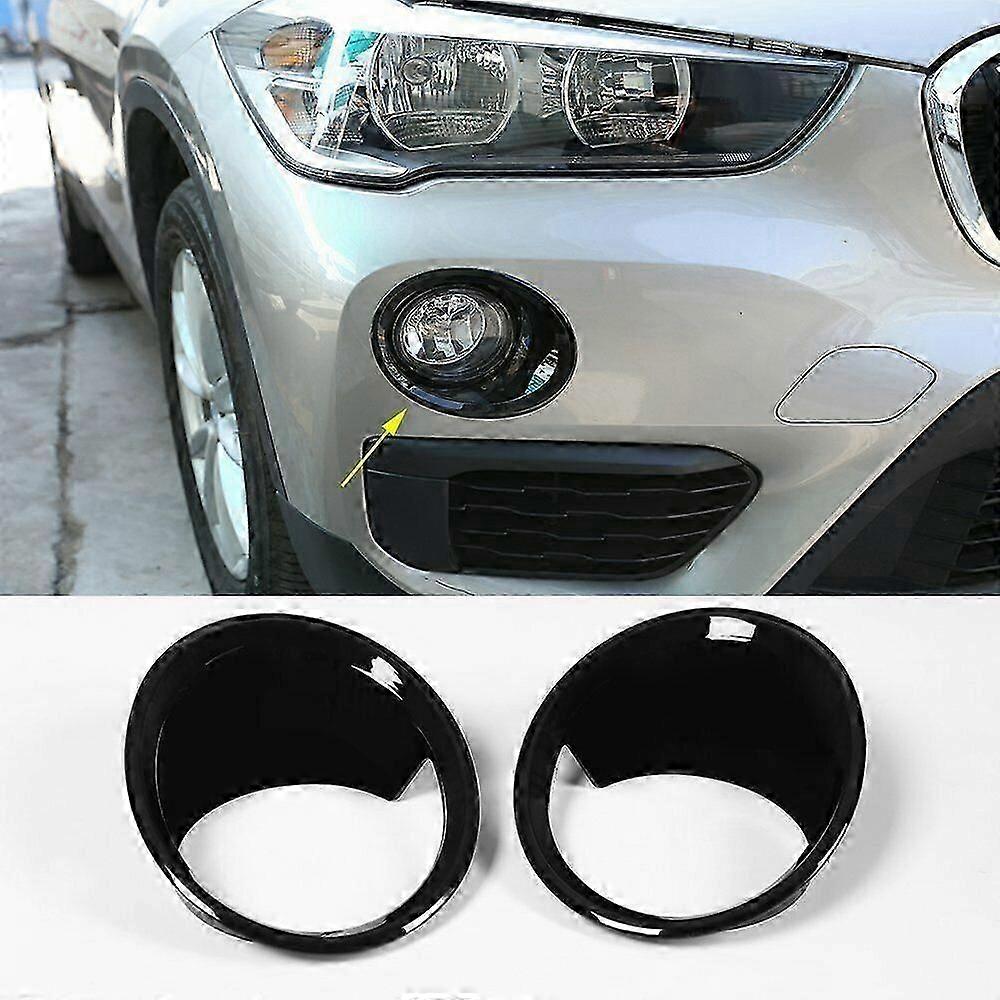 2Pcs Glossy Black Car Front Fog Light Lamp Cover Trim suitable for- X1 F48 2016-2019
