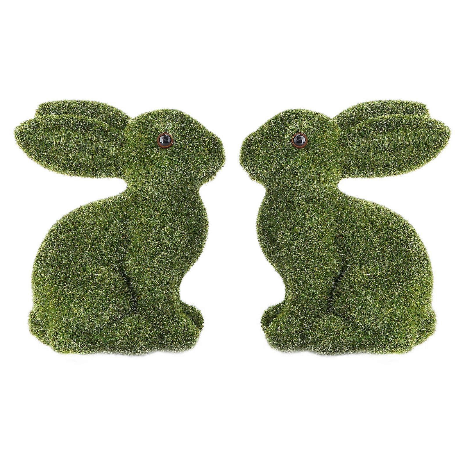 2pcs Decorative Rabbit Model Adornment Easter Simulation Rabbit Ornament