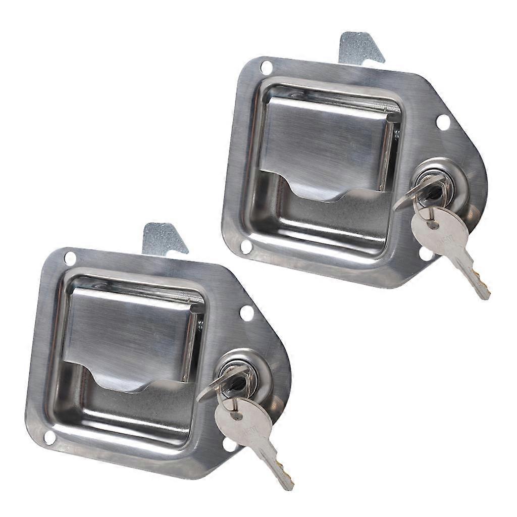 1 Pair Stainless Steel Paddle Lock 11 x 8.3cm Latch Handle Toolbox Trailer