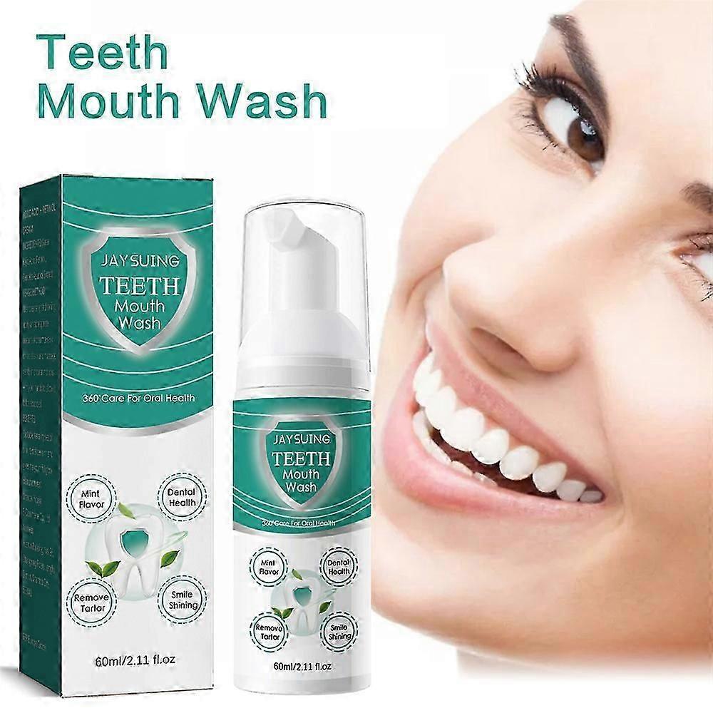 50 مل غسول الفم Teethaid ، رغوة تبييض الأسنان بالنعناع إزالة البقع
