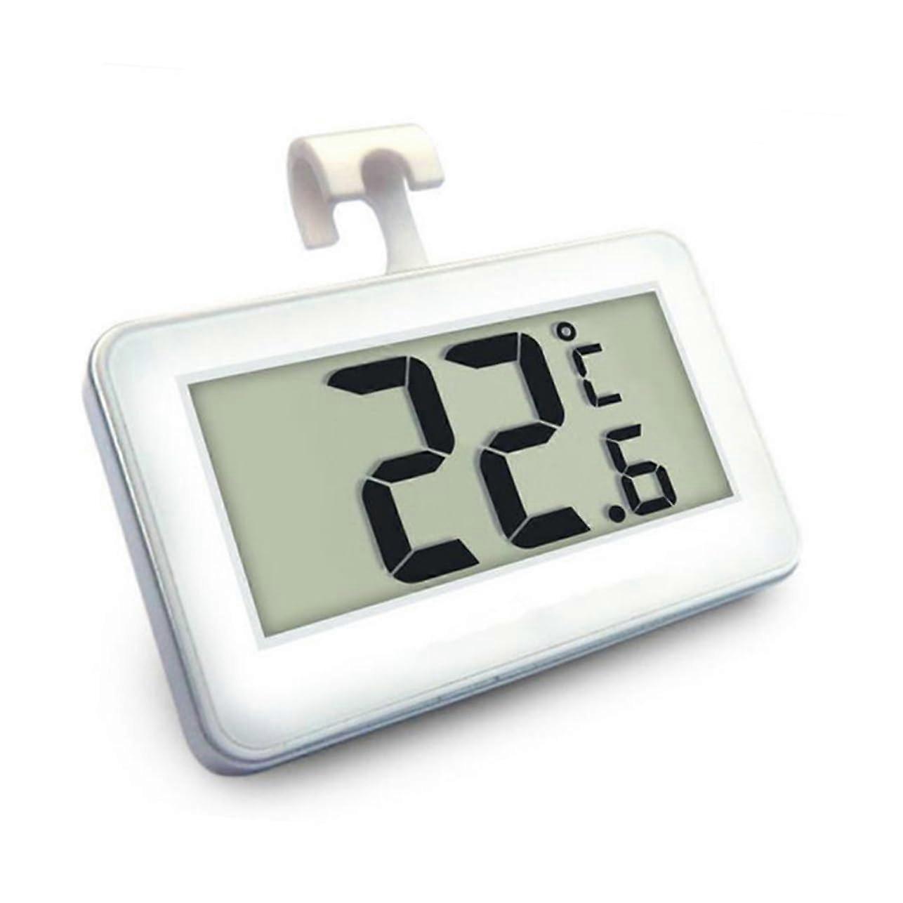 Professional Digital Thermometer for Home Refrigerator Freezer with Alarm White - Accurate Temperature Display, Compact Size, Easy-to-Read