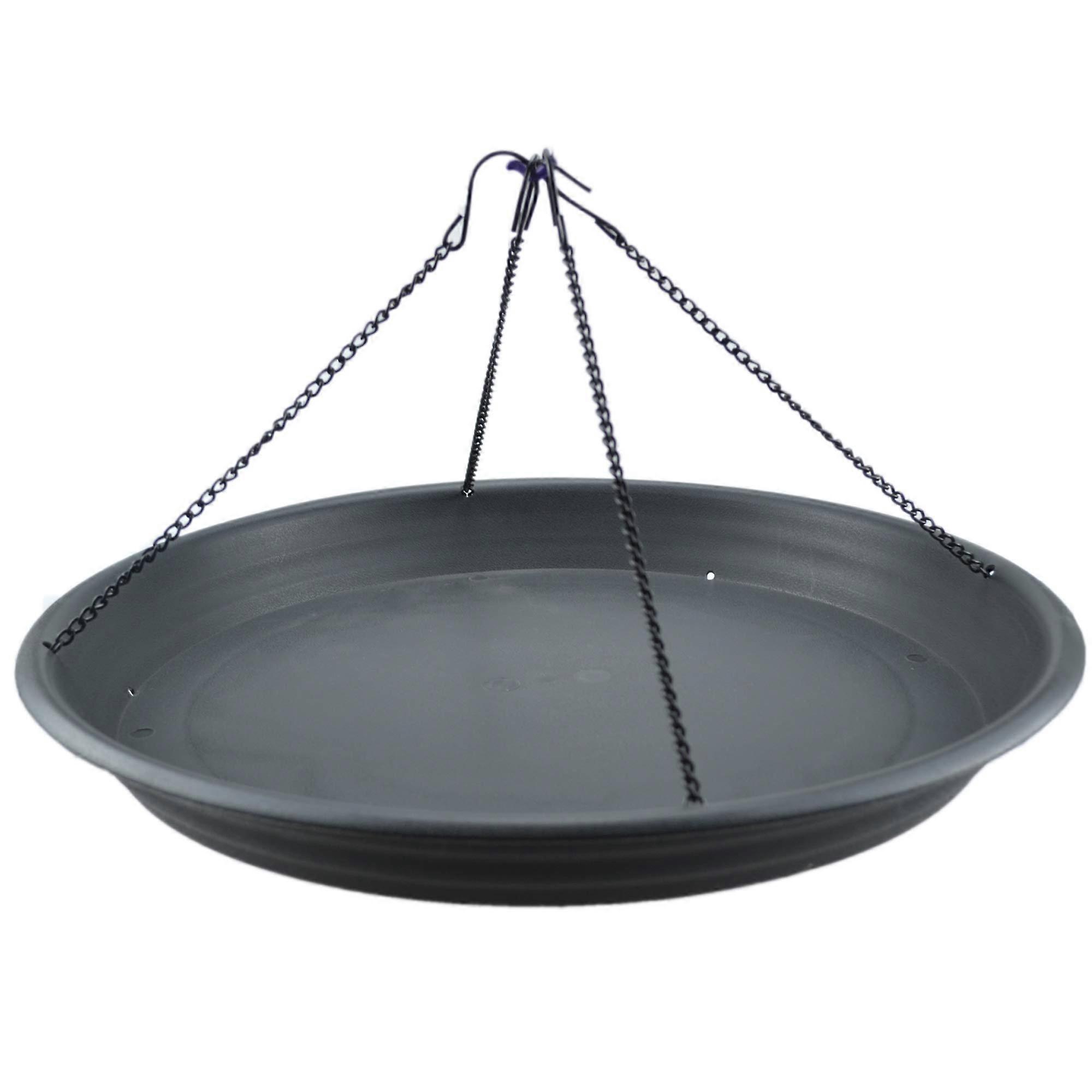 16' fugl frø fanger bakke platform feeder hængende bakke frø hoop udendørs baghave have (sort)