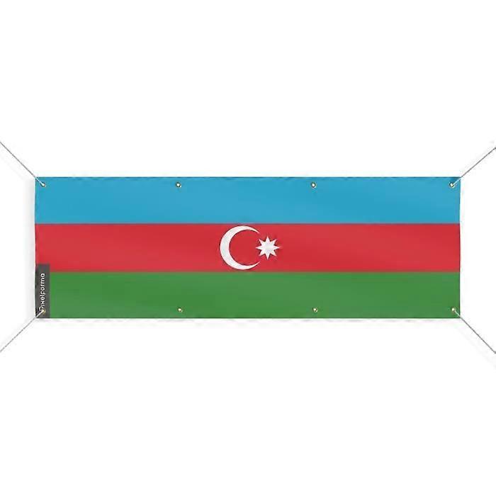 Azerbaijan Flag Banner 8 Grommets 60x180 cm