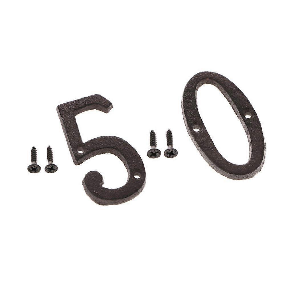 2x Iron Number Address Digits Sticker House Plaque Sticker