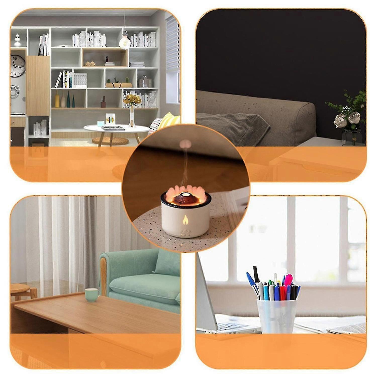 Flame Humidifier Mute Aromatherapy Machine Bedroom Light Fog Volume Air Purification Diffuser Aromat