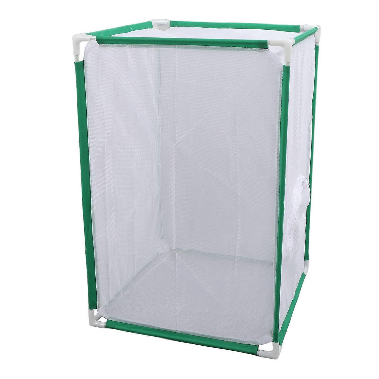 Outdoor Exploration Butterfly Habitat Enclosure For Indoor Observation Plant-Fiber Tubes Mesh Cage 15.75x15.75x23.62in