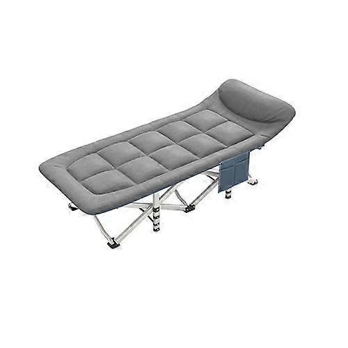 Foldable bed with side storage pockets and blanket, for camping, office, home