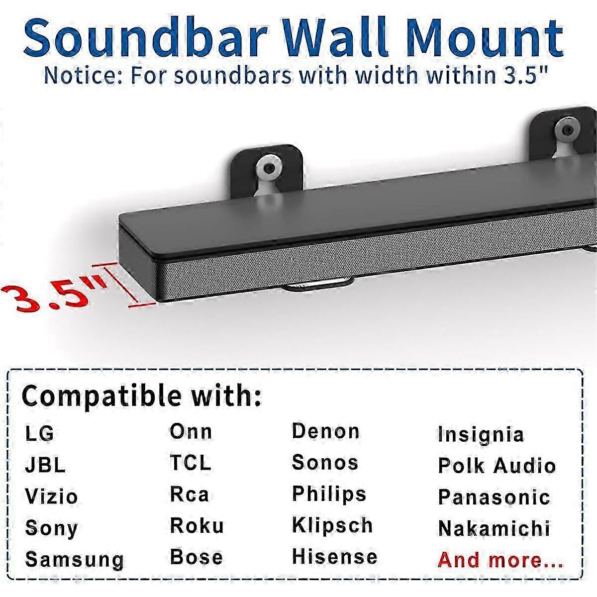 Universal Soundbar Wall Mount Kit Mounting Brackets for Song Soundbar