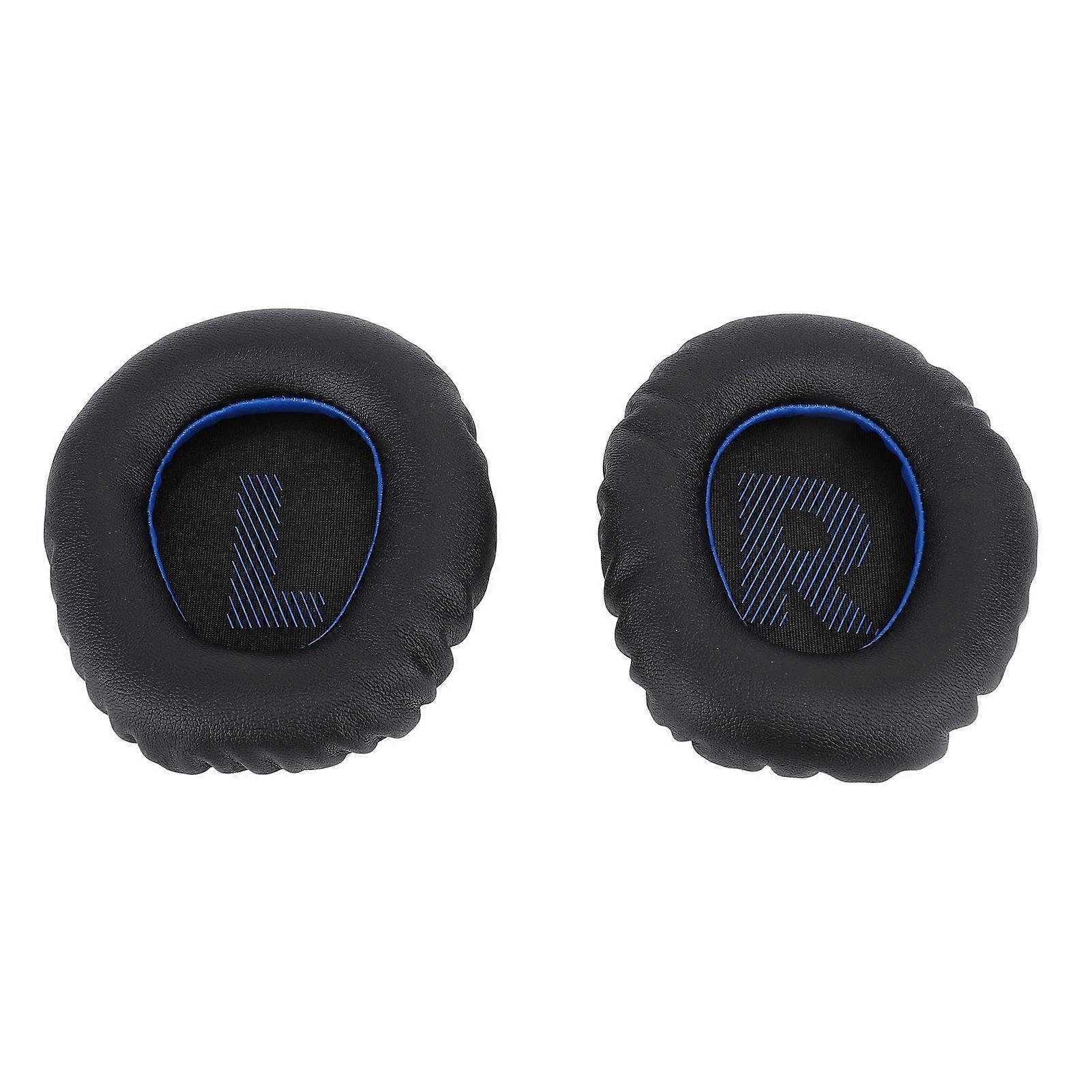 Blue Memory Foam Ear Pads - Soft Protein Leather Replacement for Wireless Headphones