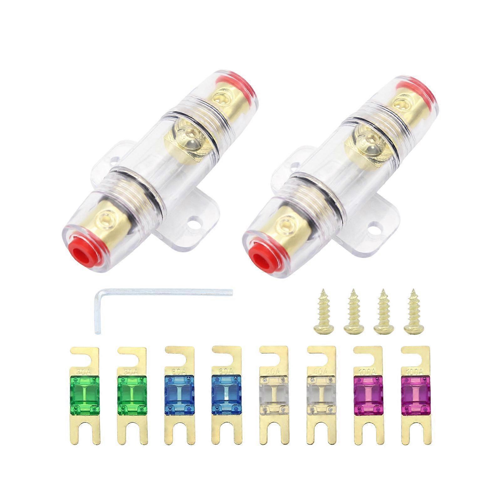 2Pcs Anl Fuse Holder Kit for Car Audio Amplifier Inline Circuit Breaker Parts