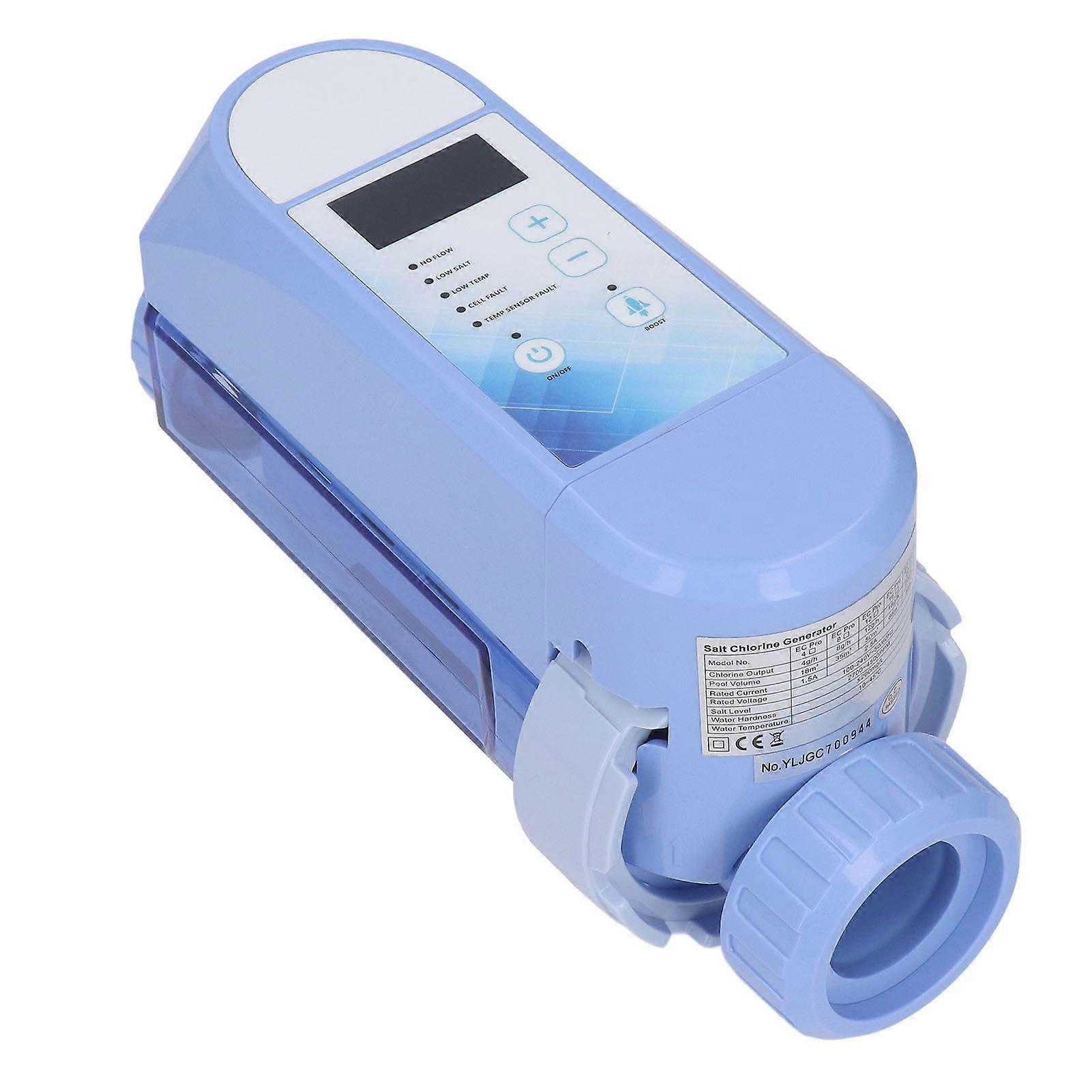 Pool Chlorinator System Automatic Self Adapting Operation Salt Water Pool Chlorine Generator for Swimming Pool 100‑240V EC Pro 12 