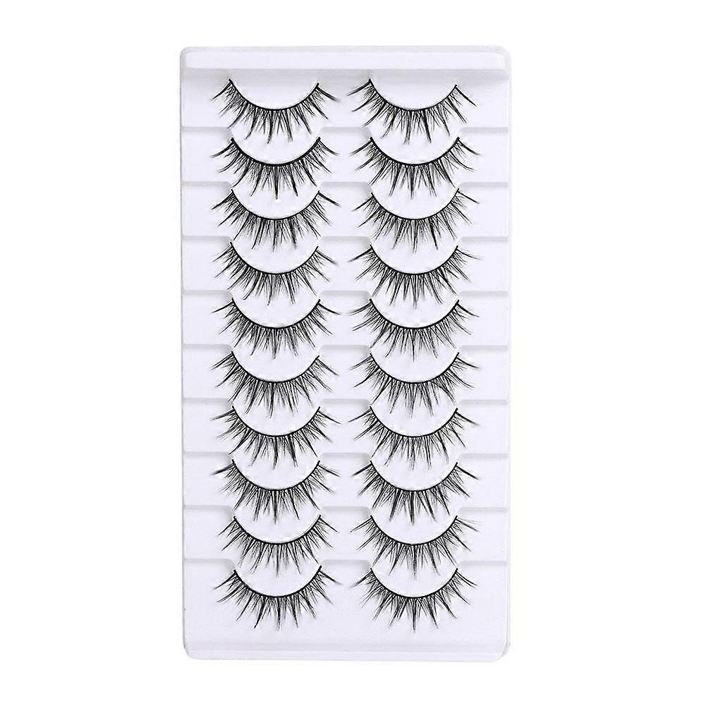 Natural Volume False Eyelashes Black Full Strip Reusable with Glue Beginner Friendly