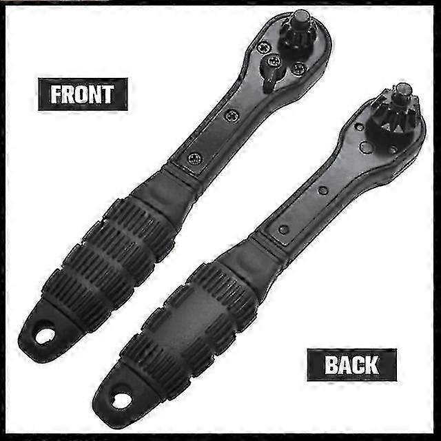 2-in-1 Wrench Chuck Key Wrench Ratchet Dual-use Spr Ratchet Connector Ring Combo Grip Wrench Hand Tool