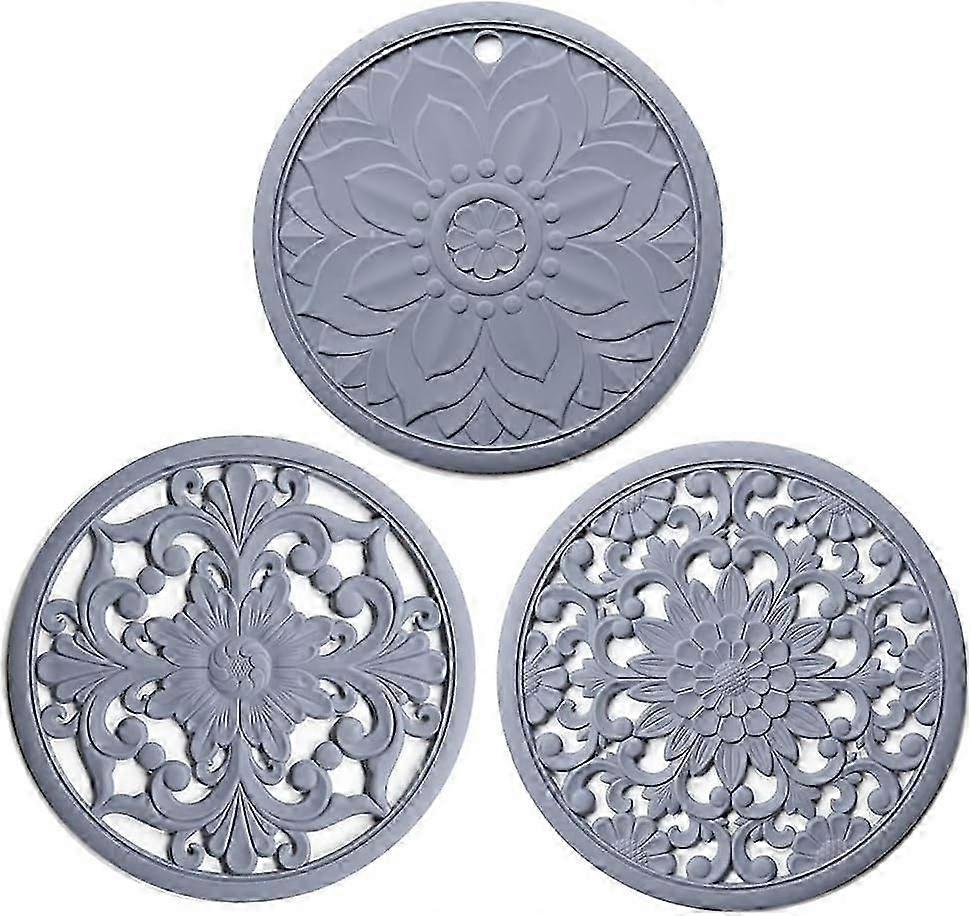 Set of 3 Non-Slip Silicone Insulating Trivets Suitable for Various Cookware, Including Saucepans and Teapots