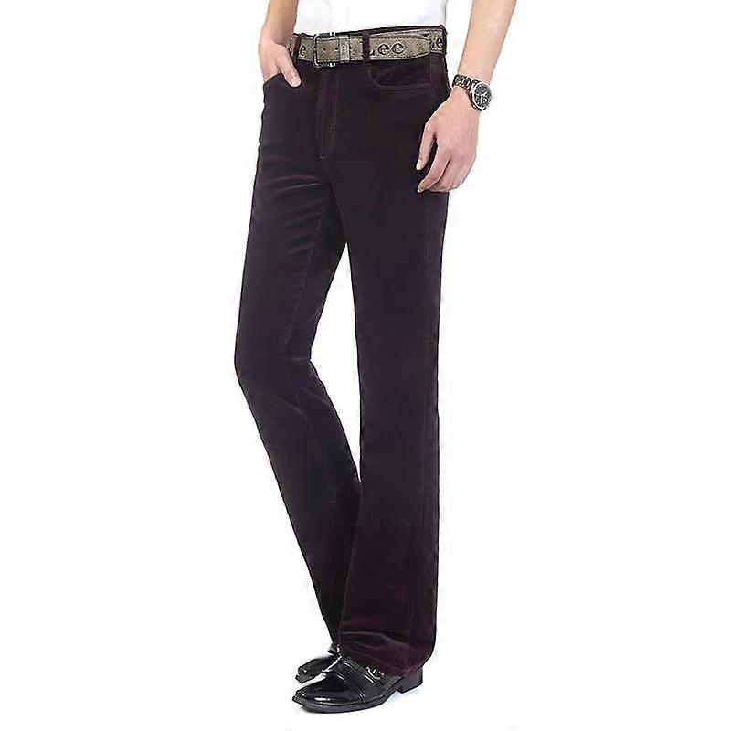 Men's Casual Pants Corduroy Bell-Bottom Trousers Korean Style Stretch Boot cut Trousers
