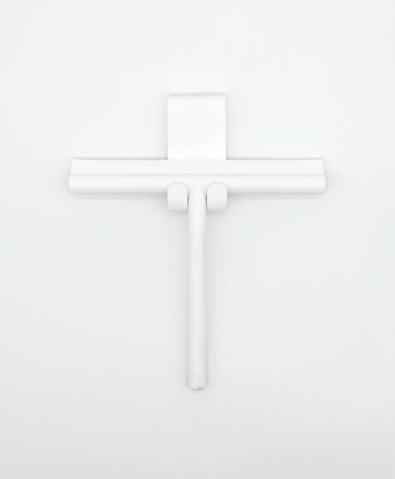 Klara Silicone Shower Squeegee  Streak Design Squeegee for Shower Cubicles  Smooth Surfaces  with Holder (White)