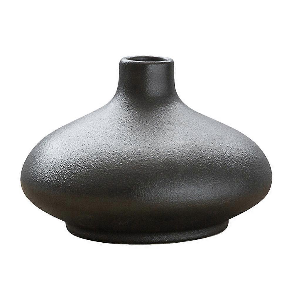 Retro Ceramic Vase Decor, Round Style Desktop Vase for Home Decoration, Chic Floral Display, Ceramic Craftsmanship for Elegant Scene Accents