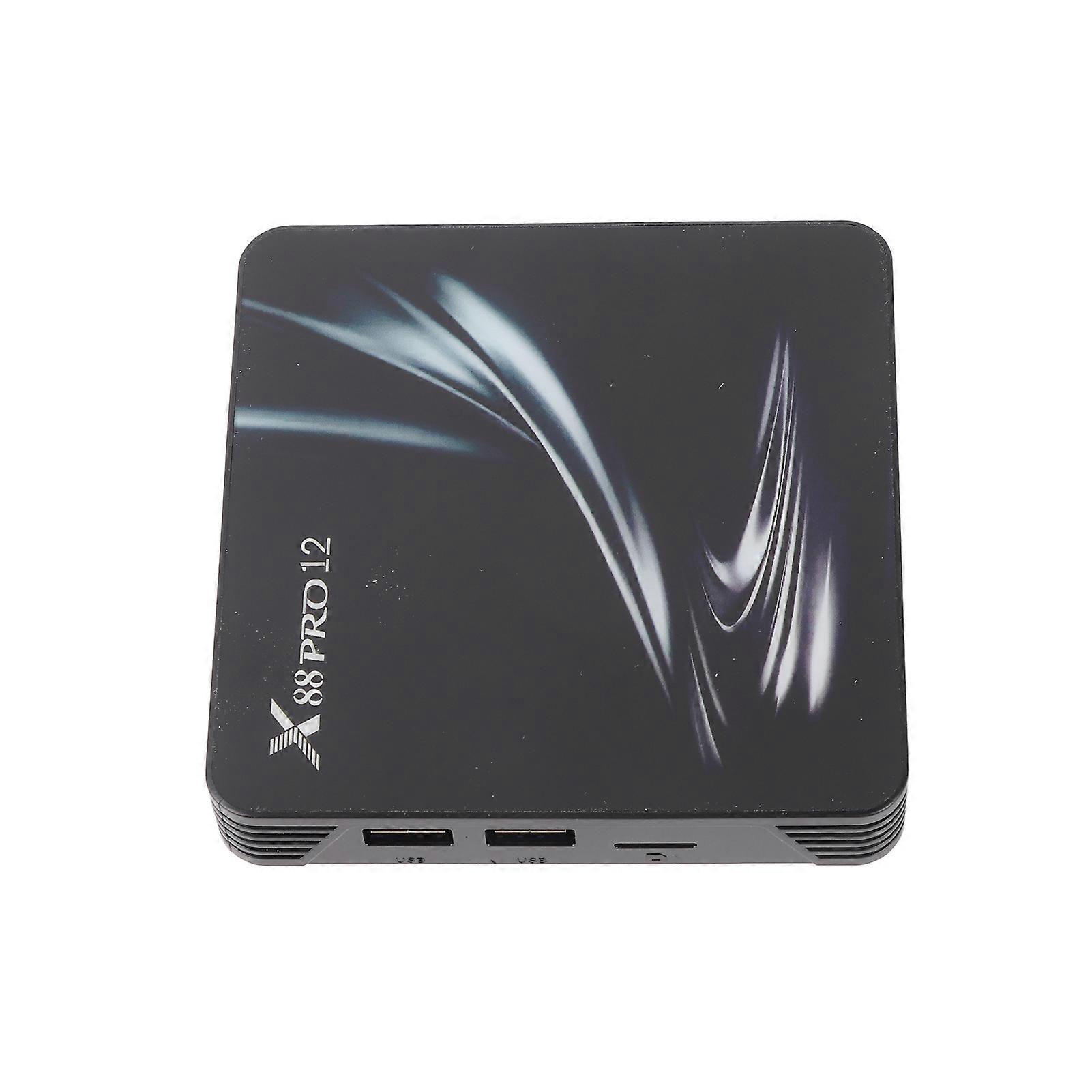 Intelligent TV Box for Android 12.0 UHD 4K Media Player RK3318 Chipset 2.4G 5G Dual Band WiFi BT5.0 100M LAN VP9 H.265 Decoding with Remote Control