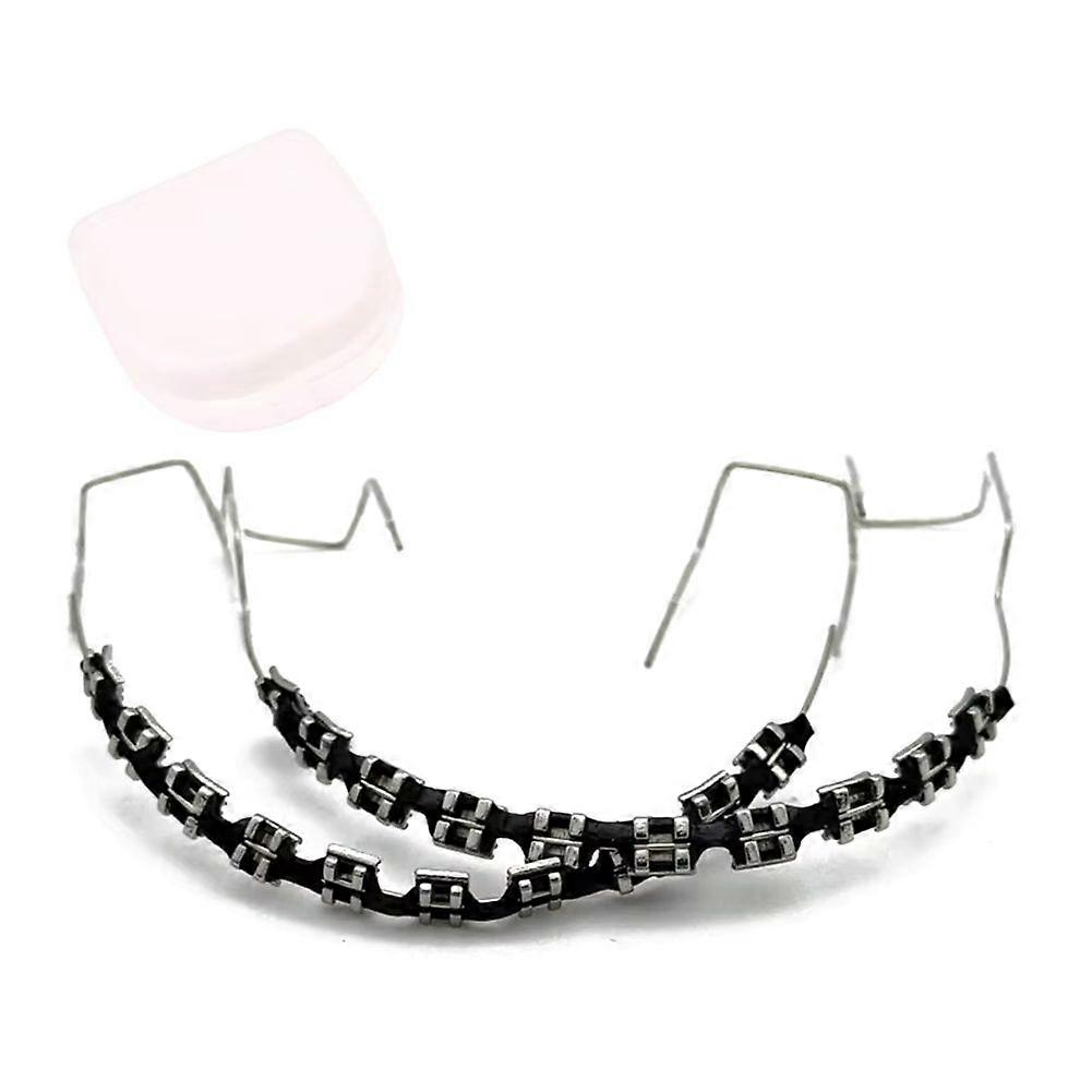 1 Pair Fake Braces Colorful Brackets for Teeth Temporary Metal Wires Bracket Orthodontic Ligature T