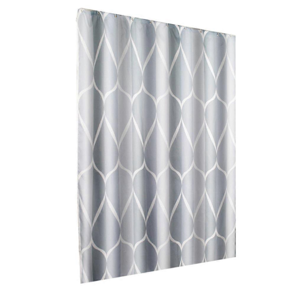 Waterproof Fabric Shower Curtain Bathroom Use Rectangular Shape 200x150cm Light Grey Polyester 1Set