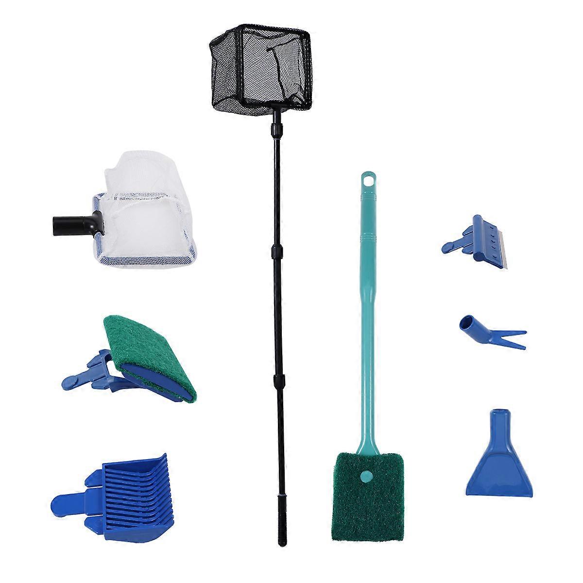 Fish Tank Cleaning Tools Aquarium Tool Set Plant Forking Cleaning Fish Tanks Green 1Set